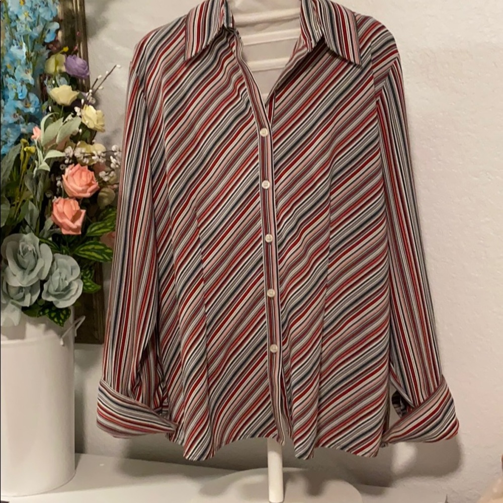 Worthington Stretch Women’s XL Dress Shirt Striped